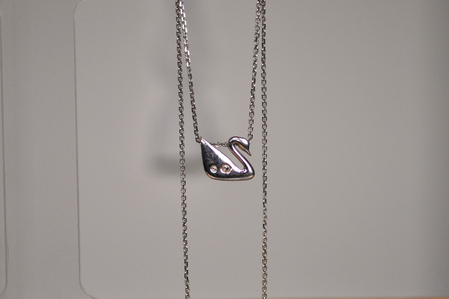 Stunning Swarovski Crystal Swan Necklace - 20 Inches - Silverplated Crystal Swan Necklace by Swarovski