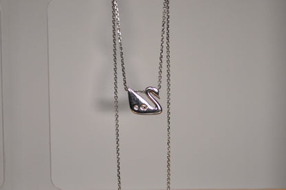 Stunning Swarovski Crystal Swan Necklace - 20 Inches - Silverplated Crystal Swan Necklace by Swarovski