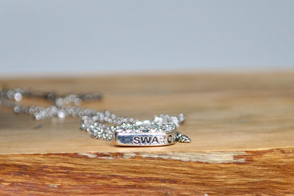 Stunning Swarovski Crystal Swan Necklace - 20 Inches - Silverplated Crystal Swan Necklace by Swarovski