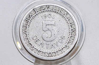 1906 Mexican 5 Centavo - Fine Condition - Mexico City Mint - Mexican Republic Coins -