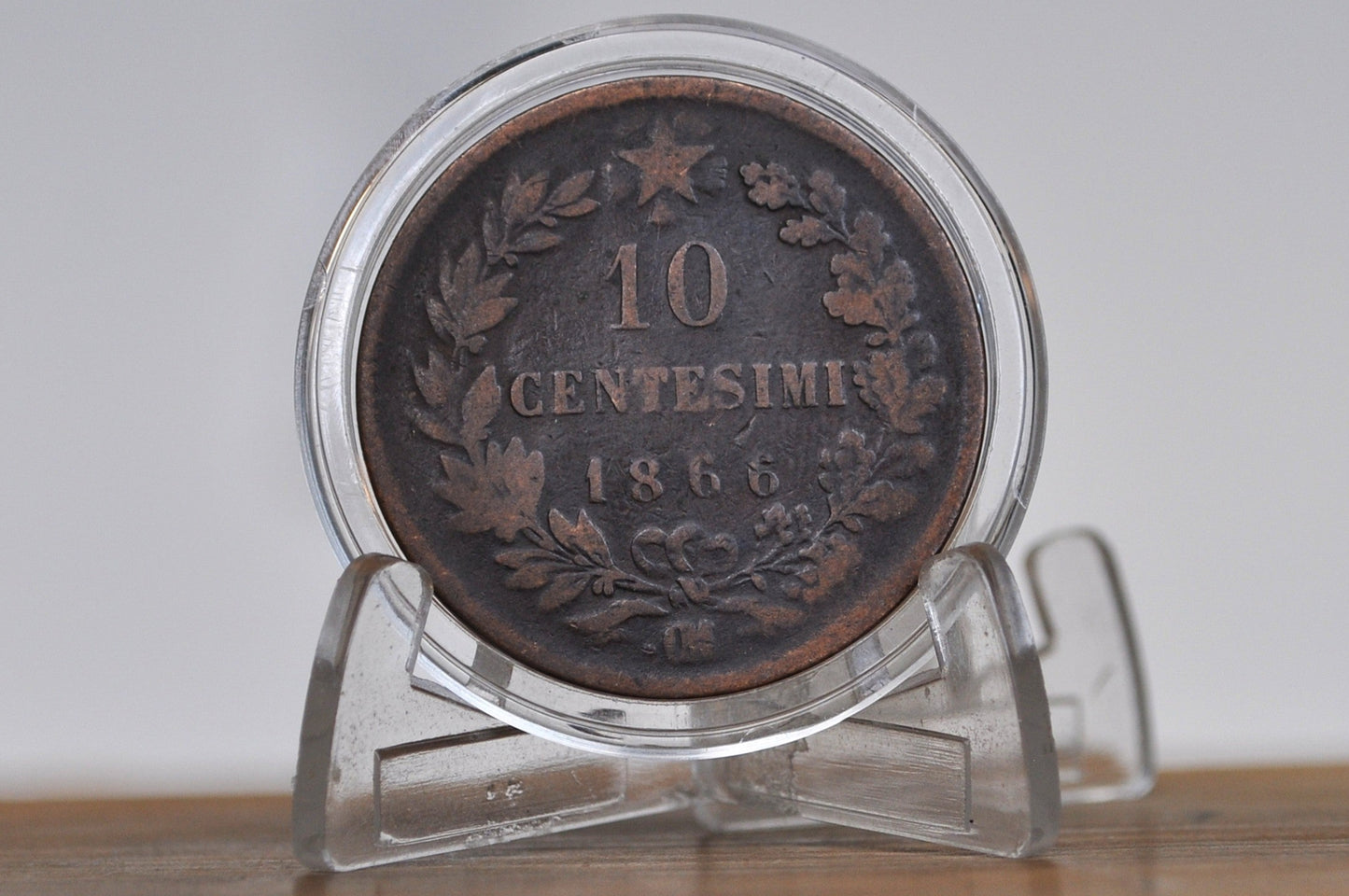 1866 Italian 10 Centesimi - Great Condition - 1866 10 Cent Coin Italy - Vittorio Emanuele II - Copper