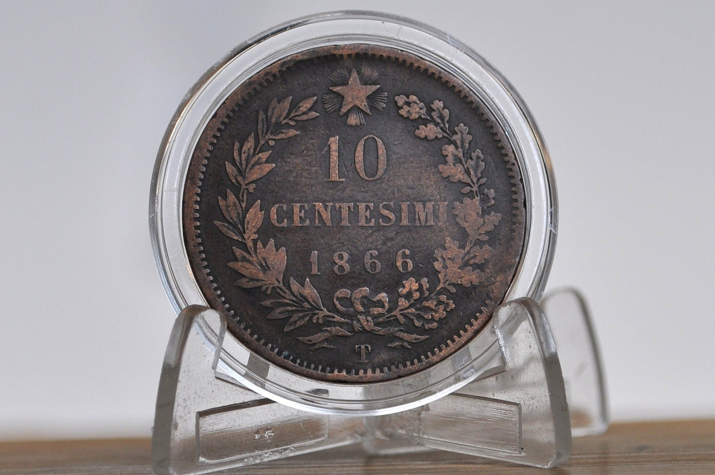 1866 Italian 10 Centesimi - Great Condition - 1866 10 Cent Coin Italy - Vittorio Emanuele II - Copper