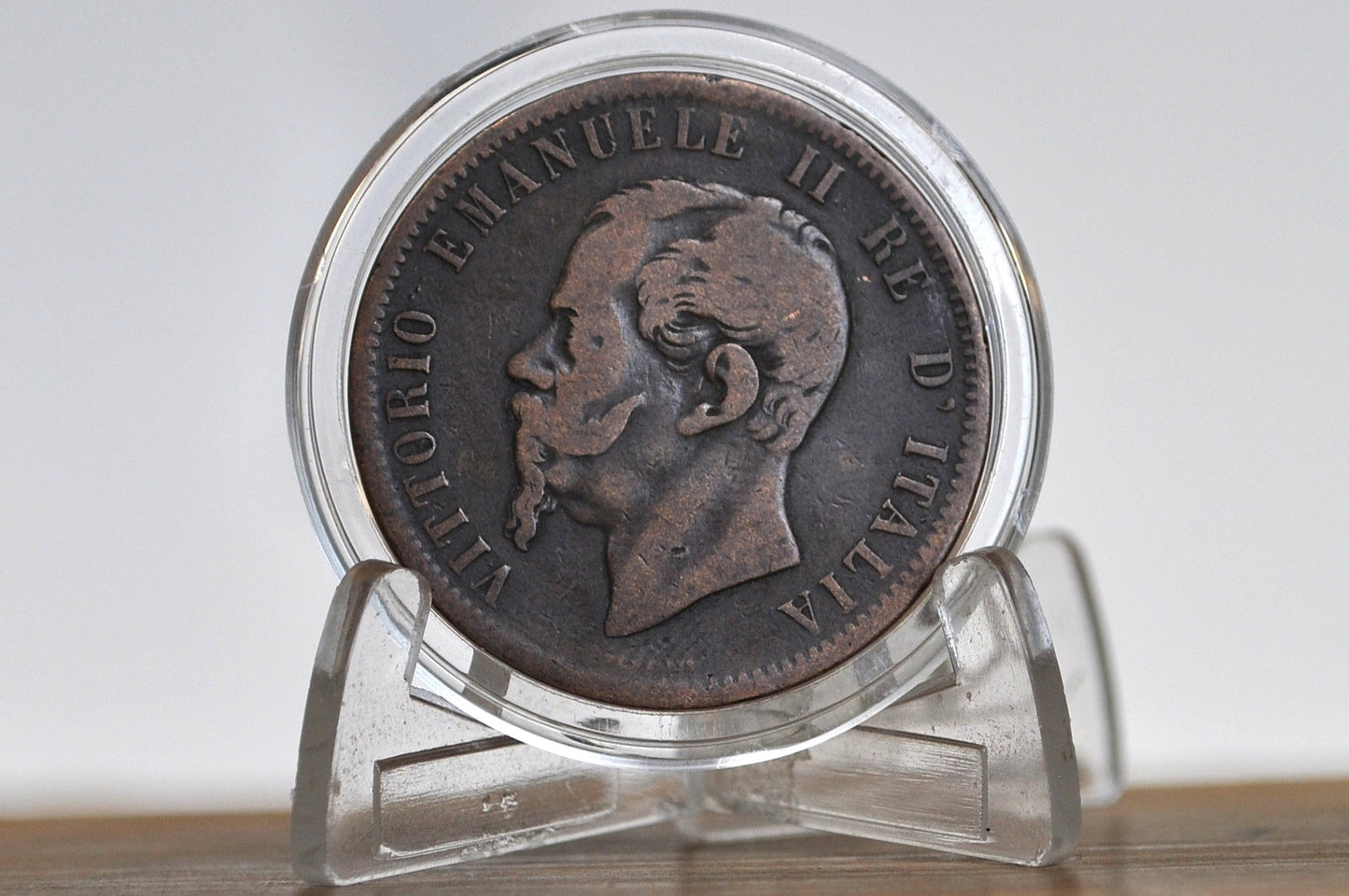 1866 Italian 10 Centesimi - Great Condition - 1866 10 Cent Coin Italy - Vittorio Emanuele II - Copper