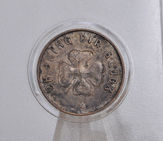 1937 Austrian Good Luck Token - Pig and Clover Austrian Good Luck Token 1937