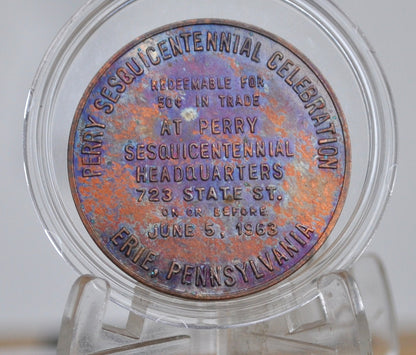 Perry Sesquicentennial Celebration 150th Anniversary 50 Cent Token - 1963 Perry Celebratory Anniversary Erie, Pennsylvania Trade Token