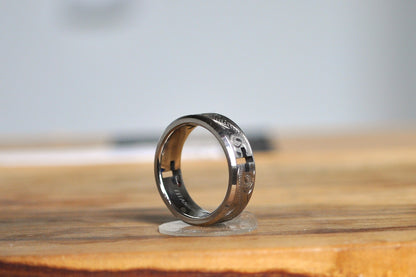Beautiful Titanium Hollow Cross Cutout Floral Design Faith Ring - Size 7.5 - Titanium Cross Cutout Faith Ring - Cross Faith Ring