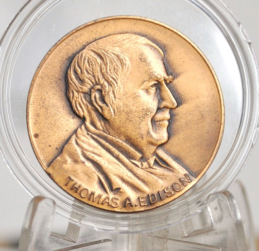 1847-1947 Thomas A. Edison Centennial Bronze Medal - Commemorative Centennial Bronze Medal Honoring Thomas A. Edison