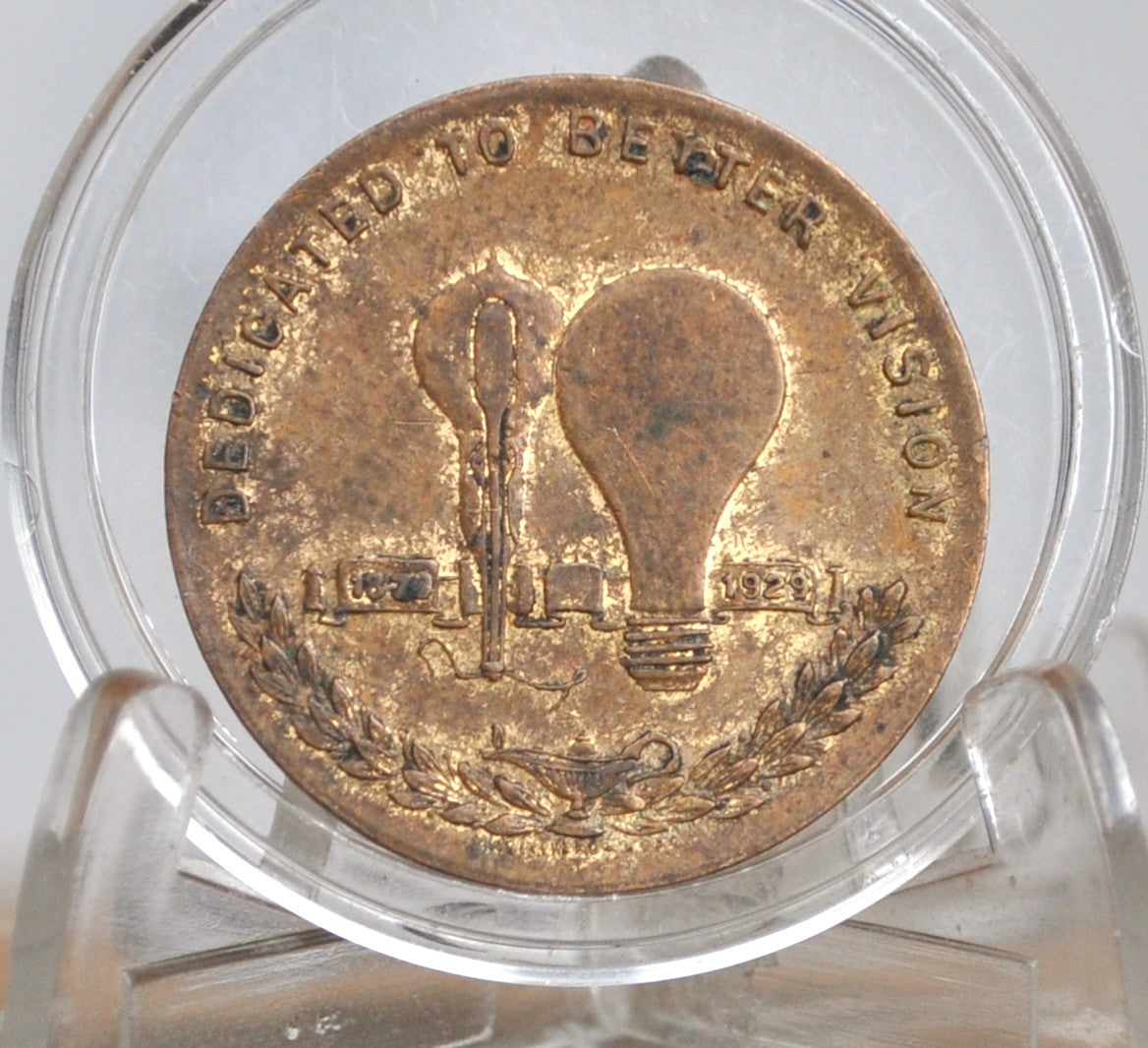 1879-1929 Thomas A. Edison Lights Golden Jubilee - Thomas Edison "Dedicated To Better Vision" Commemorative Token