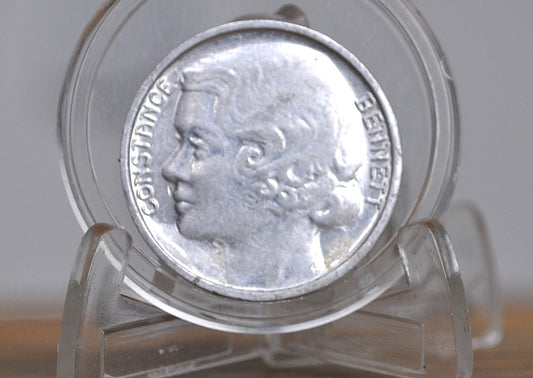 Constance Bennett R.K.O. "A Bed Of Roses" Promo Token - 1930s Movie Promotional Token Starring Constance Bennett