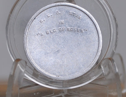 Constance Bennett R.K.O. "A Bed Of Roses" Promo Token - 1930s Movie Promotional Token Starring Constance Bennett