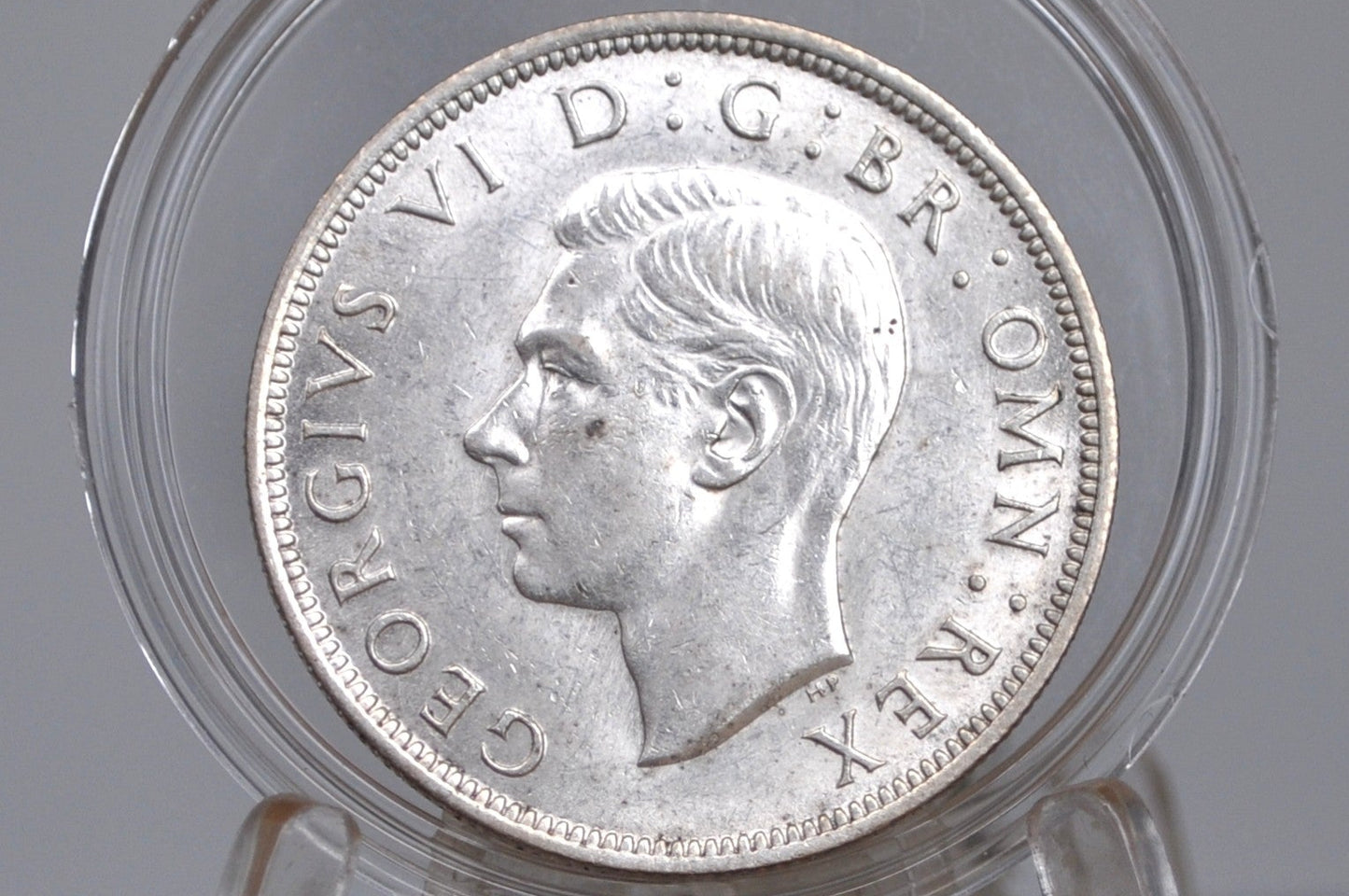 1943 Silver Great Britain Half Crown - XF/AU Grade / Condition - Great Coin - George VI - UK Half Crown