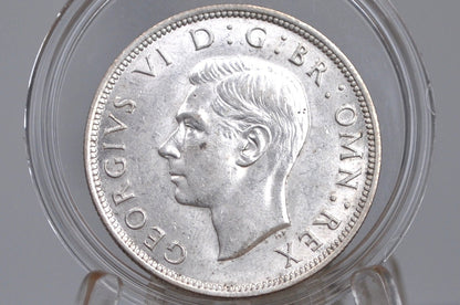 1943 Silver Great Britain Half Crown - XF/AU Grade / Condition - Great Coin - George VI - UK Half Crown