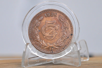 1935 Mexican 20 Centavos - VF/XF Condition - Mexico City Mint - Mexican Republic Coins -