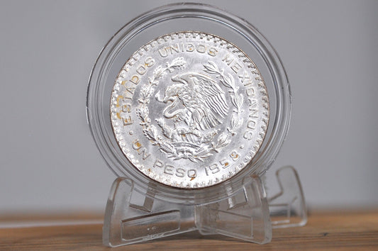 1958 Mexican Un Peso - Uncirculated Condition - Mexican Republic Coins - Great and Beautiful Coin -