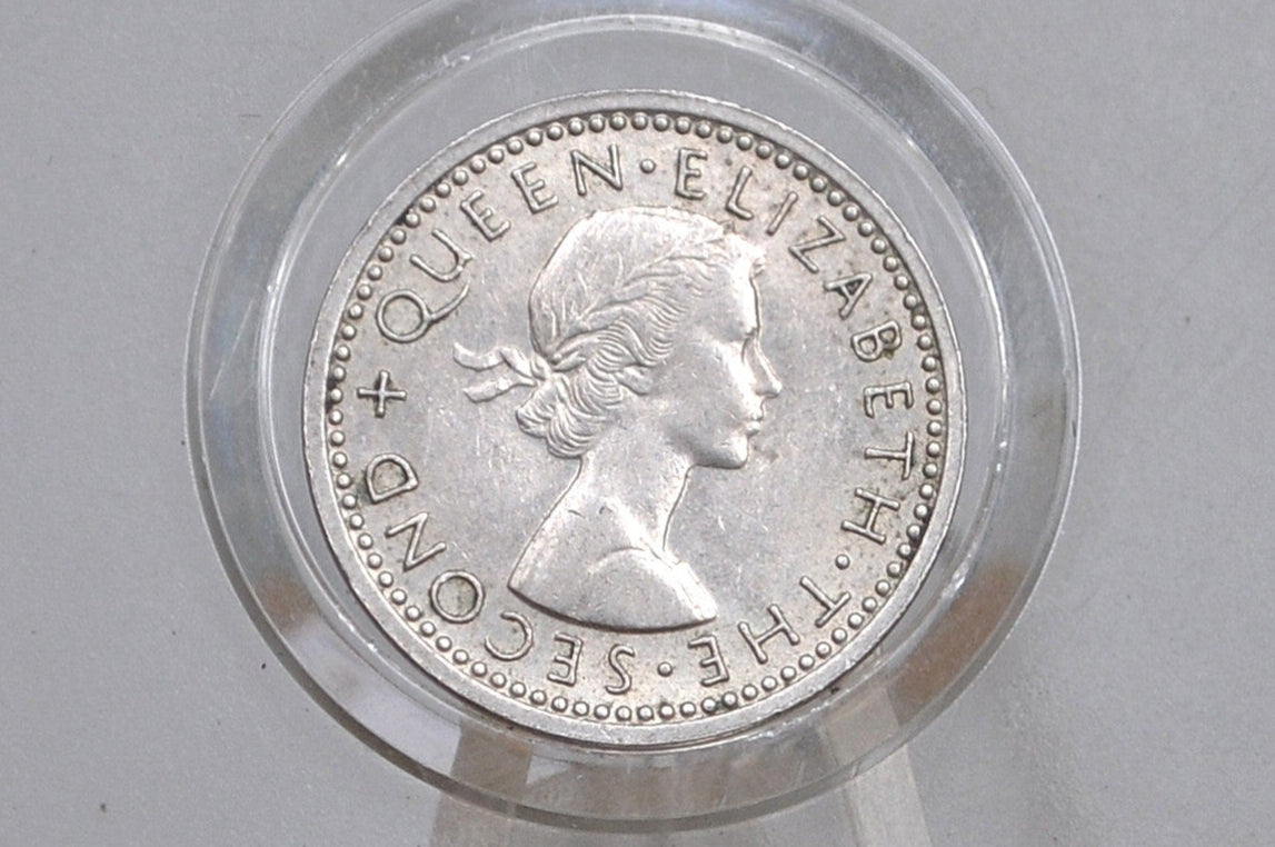 1962 New Zealand Silver Threepence - Great Condition - 50% Silver - 1962 New Zealand 3 Pence - Elizabeth II -