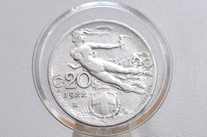 1922 Italian 20 Centesimi Coin - Vittorio Emanuele III - C.20 - Great Detail; Beautiful Design & Artwork - Italy 20 Centesimi -