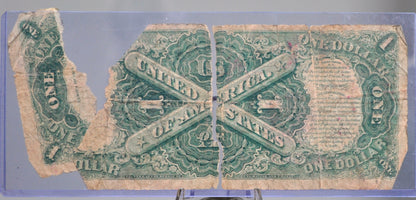 1917 1 Dollar Bill Legal Tender Note - Cull Grade - Teehee/Burke Signatures - 1917 Horse Blanket 1 Dollar Large Note - Fr#36 / Fr.36