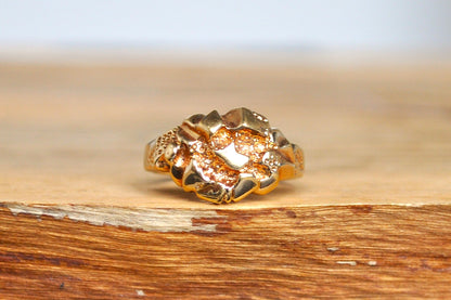Stunning Faux Gold Nugget Ring - Size 6 - Faux Gold Rings - Korean Faux Gold Ring - Gold Nugget Ring