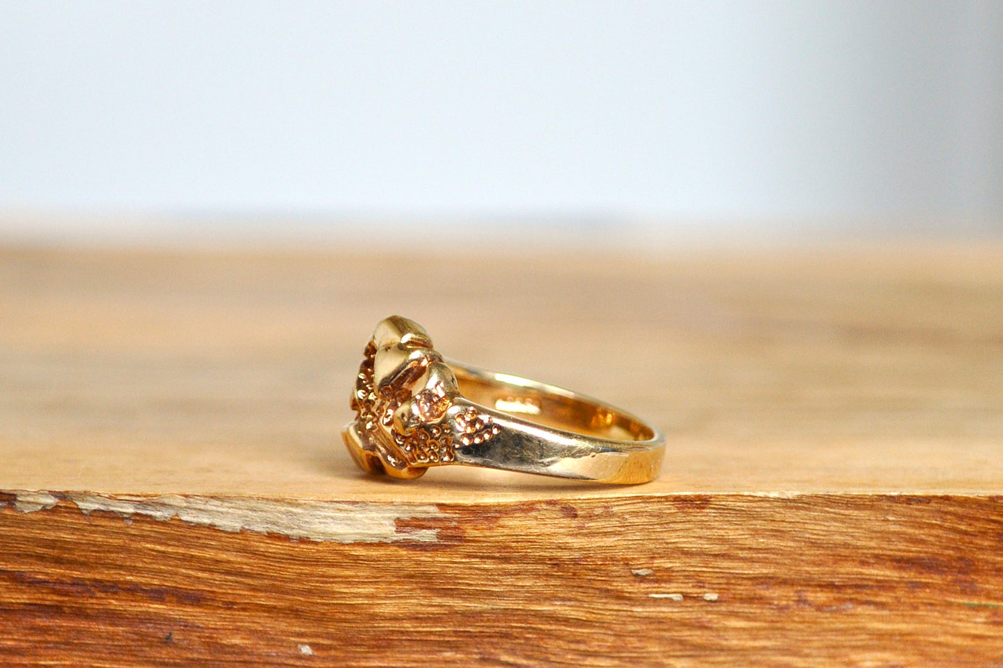 Stunning Faux Gold Nugget Ring - Size 6 - Faux Gold Rings - Korean Faux Gold Ring - Gold Nugget Ring