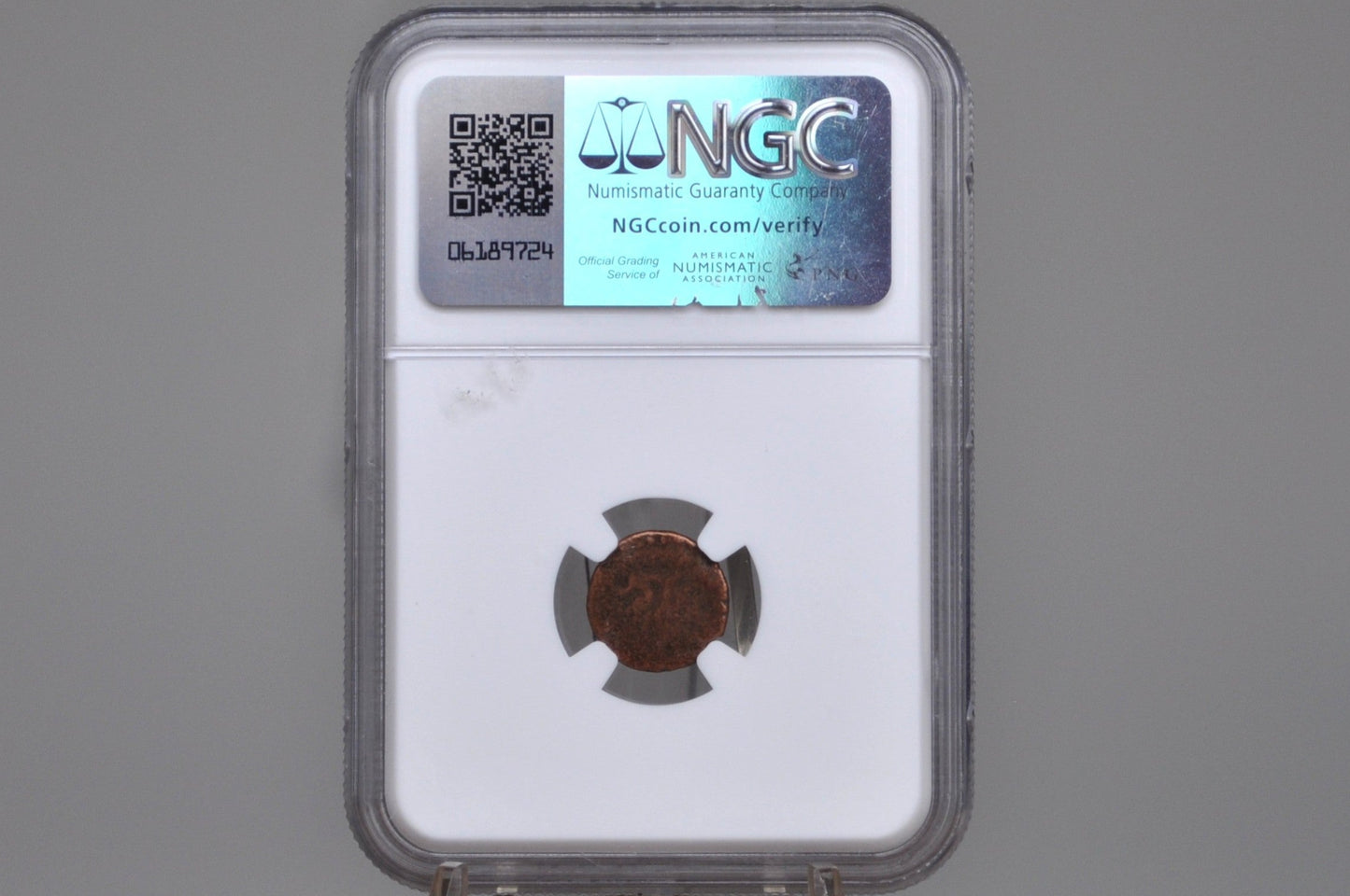 1847 Cambodia 2 Pe - Great Condition, PCGS Certified, Great Coin - Old Cambodian 2 Pe Hamsa Coin - With Chi -