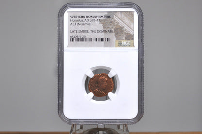 Ancient Western Roman Empire Horonius 393-423 AD AE3 (Nummus) - Late Empire - Ancient Coins - NGC Certified, Great Condition - (Copy)