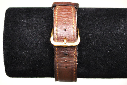 Vintage Citizen Quartz Leather Gold Tone Watch - Citizen Quartz Watch 2830-261348TA - Japanese Analog Watch - Working!