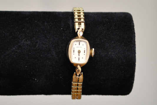 Vintage Hamilton 10K Gold Filled Bezel Watch - Hamilton Watch Sterling Silver Back - 10K Gold Filled Manual Wind Up Watch - For Repair or Parts - Not Working!