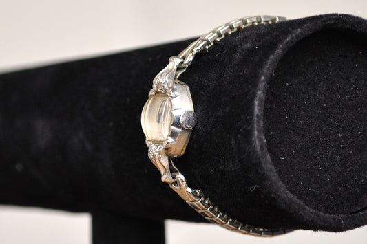 Vintage Bulova 10K White Gold Filled Watch - American Legion Award 6,2,'54 J.E.B. - 10K White  Gold Filled Manual Wind Up Watch - For Repair or Parts - Not Working!