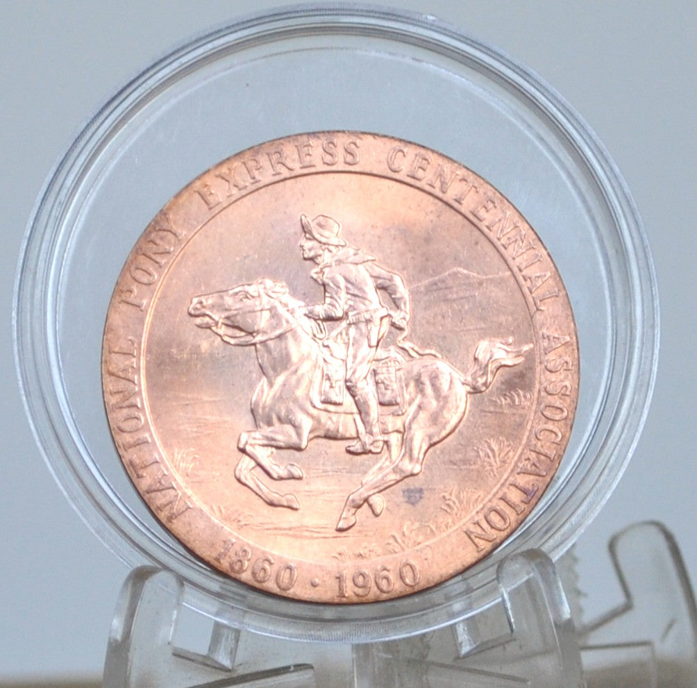 So-Called-Dollar Pony Express Centennial Official Medal - 1960 Bronze Pony Express Commemorative Issue Token