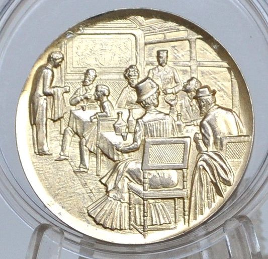 100 Jahre Orient Express 1883-1983 - 100 Years of the Orient Express Commemorative Medal - 1883-1983 Scenic Train Interior and Exterior Orient Express Keepsake Memorabilia