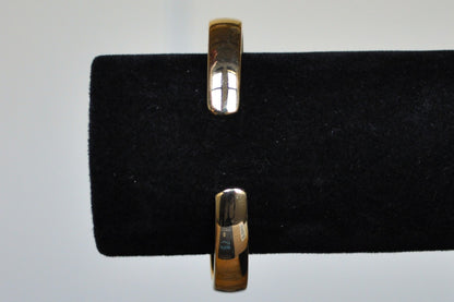 Gleaming Geneva Floral Gold Tone Cuff Watch - Adjustable Cuff Watch - Working!