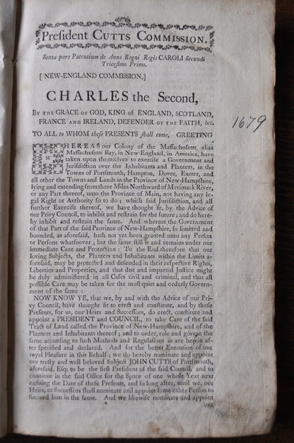 Acts and Laws of his Majesty's Province of New Hampshire by Cutts and Wentworth 1771,- Colonial American Acts and Laws - 1771 Cutts & Wentworth, Acts and Laws