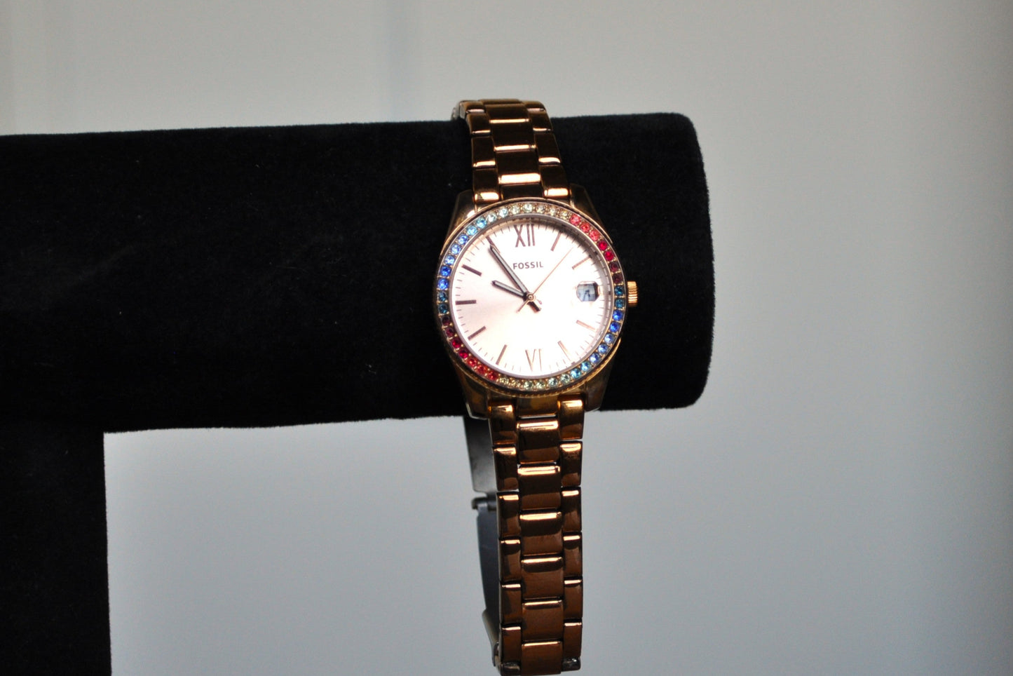 Vibrant Fossil Scarlette Rose Gold Multicolored Face Watch - Fossil Women's Scarlette Watch - ES4491 - Working!