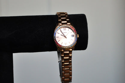Vibrant Fossil Scarlette Rose Gold Multicolored Face Watch - Fossil Women's Scarlette Watch - ES4491 - Working!