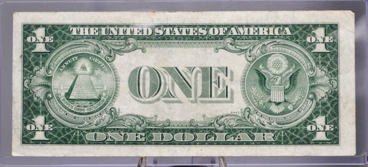 1935 F Silver Certificate 1 Dollar Banknote - Fancy Pattern Serial Number - 1935F Blue Seal Silver Cert Fancy Serial Note - Fr. 1615