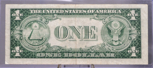 1935 F Silver Certificate 1 Dollar Banknote - Fancy Pattern Serial Number - 1935F Blue Seal Silver Cert Fancy Serial Note - Fr. 1615