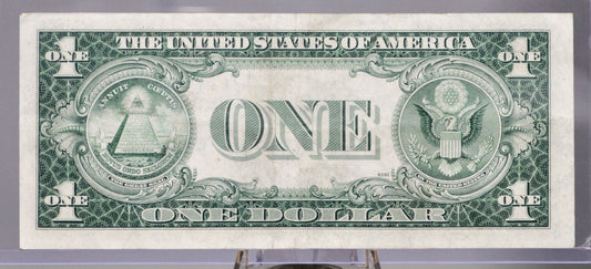 1935 G Silver Certificate 1 Dollar STAR Note - Almost Uncirculated (AU) - No Motto Reverse - Rarer 1935G Blue Seal Star Note - Fr#1616*