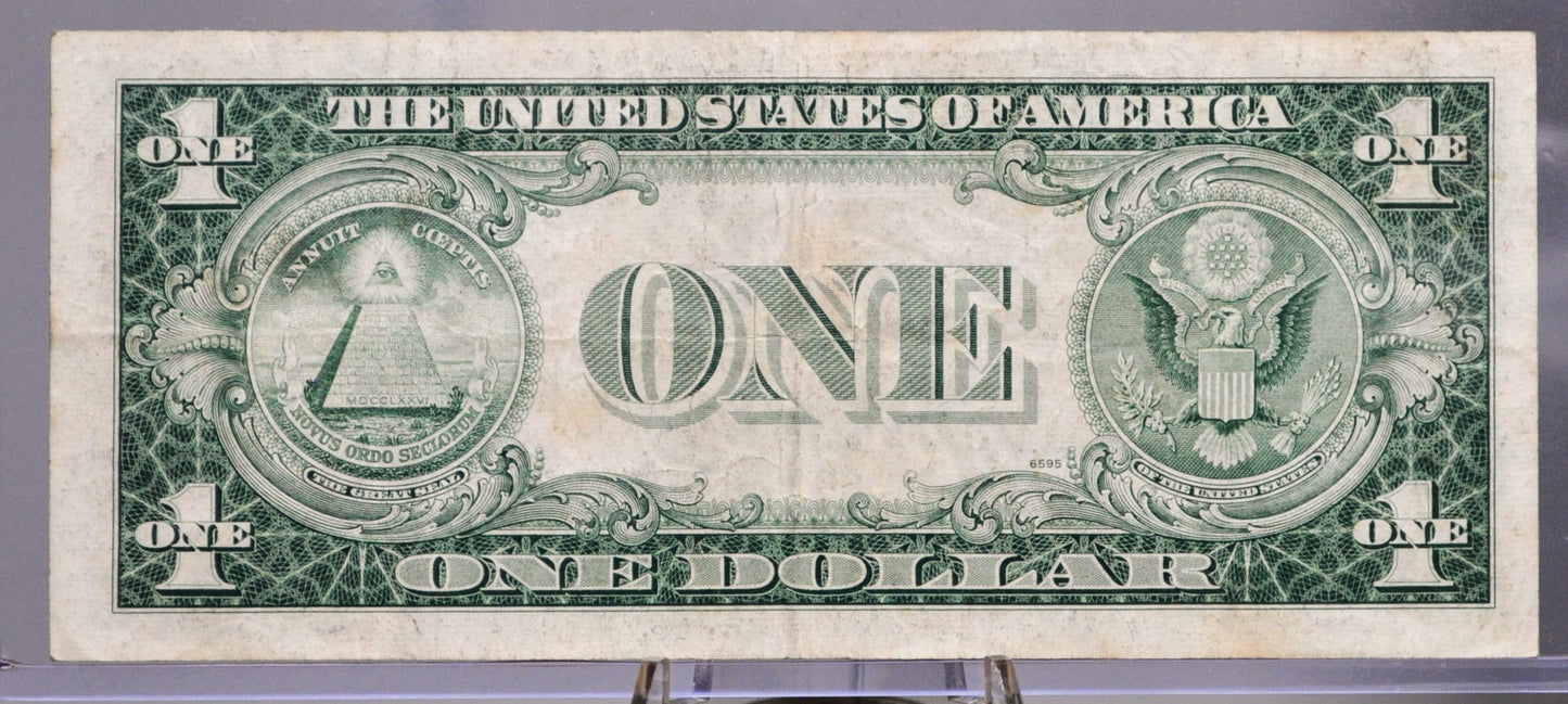 1935 F Silver Certificate 1 Dollar Banknote - Fancy Radar Serial Number - 1935F Blue Seal Silver Cert Fancy Serial Note - Fr. 1615
