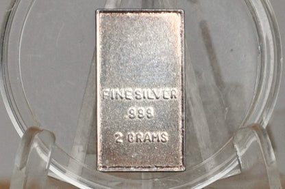 Silver Playing Card, 2 Gram Silver Bar - Collectible Vintage .999 Fine Silver Ace of Hearts Playing Card Silver Bar