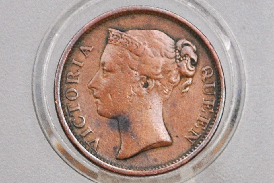 1845 British Straits Settlements 1/2 Cent - Great Condition - East India Company 1/2 Penny 1845