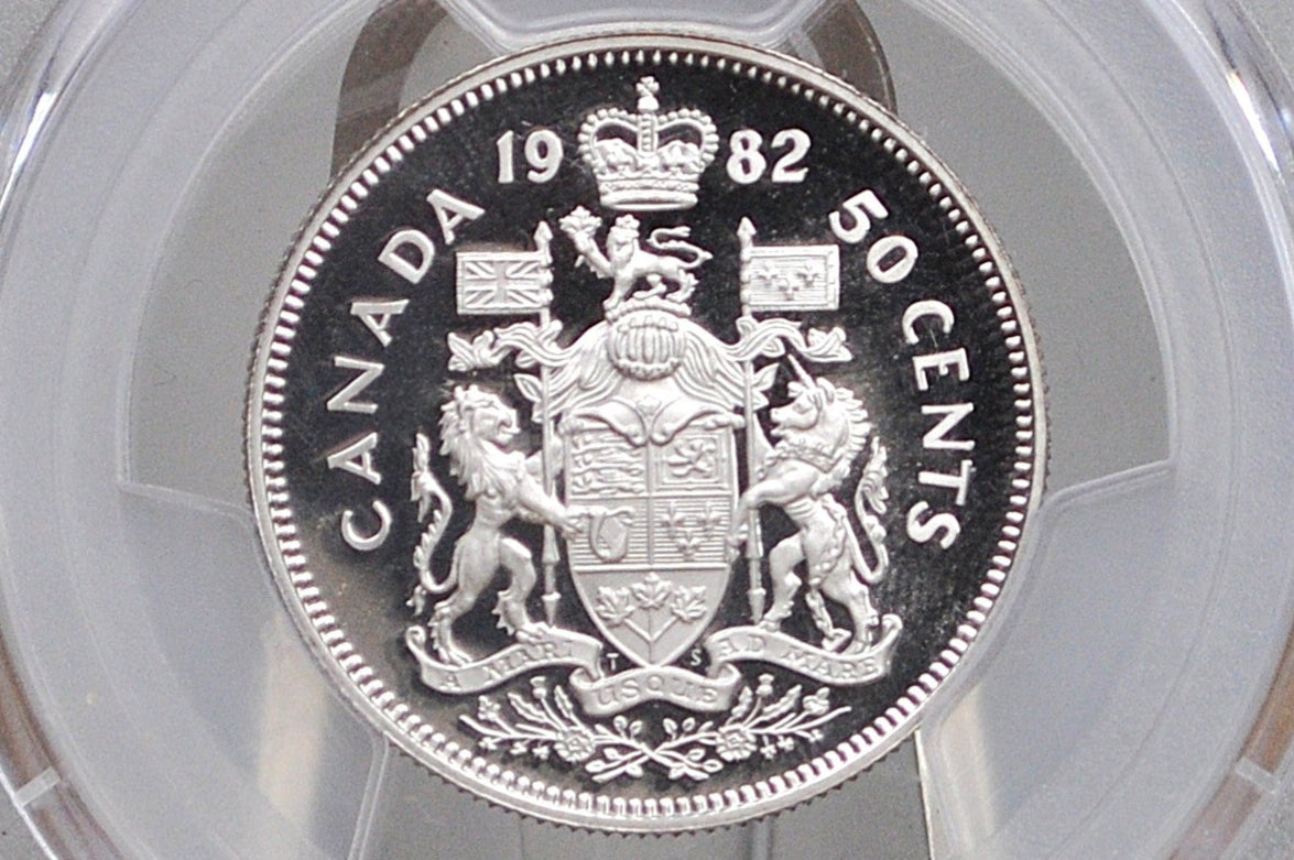 1982 Canadian Half Dollar - Graded PR69 Deep Cameo Proof - 50 Cent Canada 1982 - Queen Elizabeth II -