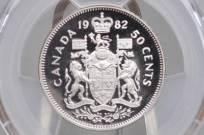 1982 Canadian Half Dollar - Graded PR69 Deep Cameo Proof - 50 Cent Canada 1982 - Queen Elizabeth II -