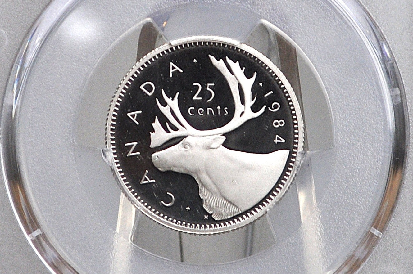 1984 Canadian Quarter Dollar - Graded PR69 Deep Cameo Proof - 25 Cent Canada 1984 - Queen Elizabeth II -