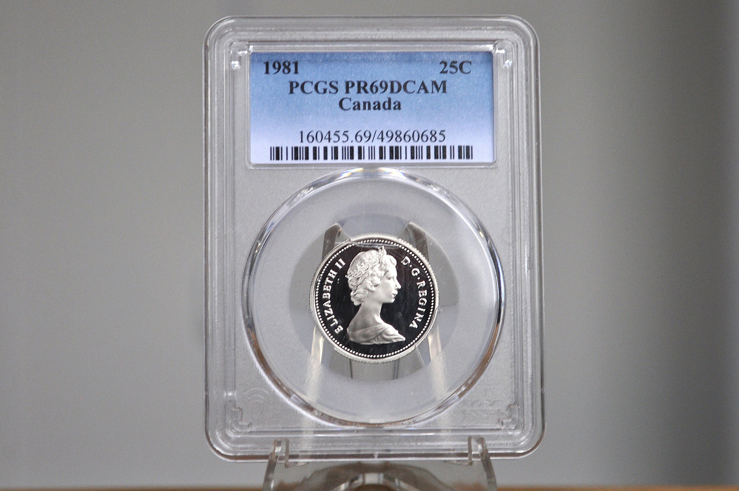 1981 Canadian Quarter Dollar - Graded PR69 Deep Cameo Proof - 25 Cent Canada 1981 - Queen Elizabeth II -