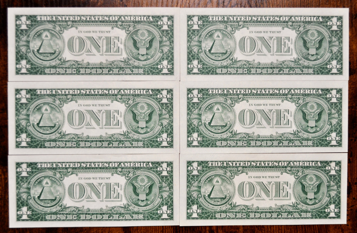 1957 A Silver Certificate 1 Dollar Notes Set - Uncirculated (UNC) - Set of 6 Consecutive Serial Notes - 1957A One Dollar Set - Fr#1620