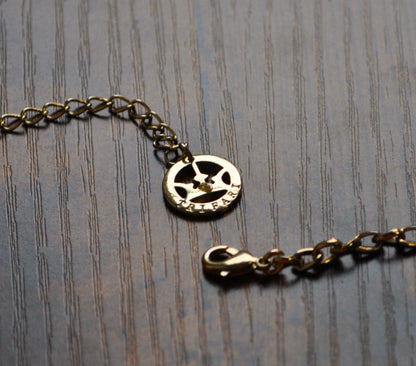 Beautiful Crown Trifari Goldtone Apricot Crush Necklace - 19 Inches - Signed Crown Trifari Charm - Peach Tone Gemstones Costume Necklace