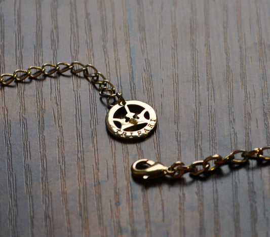 Beautiful Crown Trifari Goldtone Apricot Crush Necklace - 19 Inches - Signed Crown Trifari Charm - Peach Tone Gemstones Costume Necklace