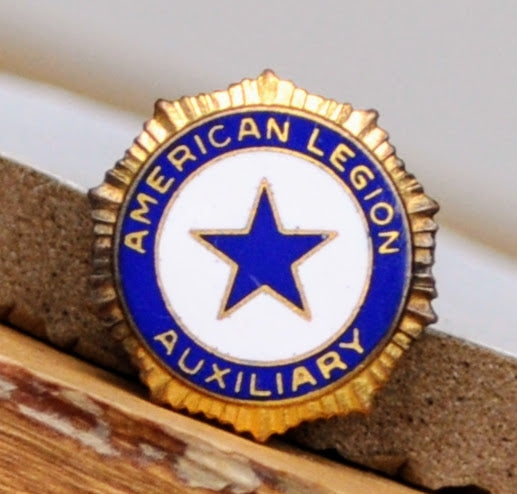 Circa 1930s American Legion Auxiliary Emblem Pin - Patent No. 55398 - Vintage American Legion Auxiliary Goldtone Enamel Tie Pin
