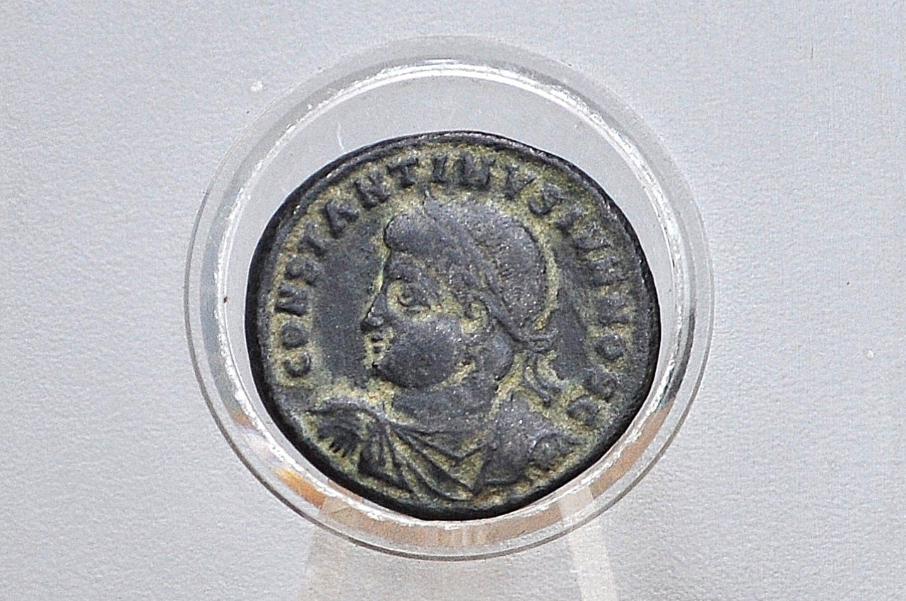 Constantine II 325-326 AE, RIC VII Antioch Mint 65 Roman Follis - Campgate, 10 layer, SMANTS Reverse - Ancient Coins - Great Condition -