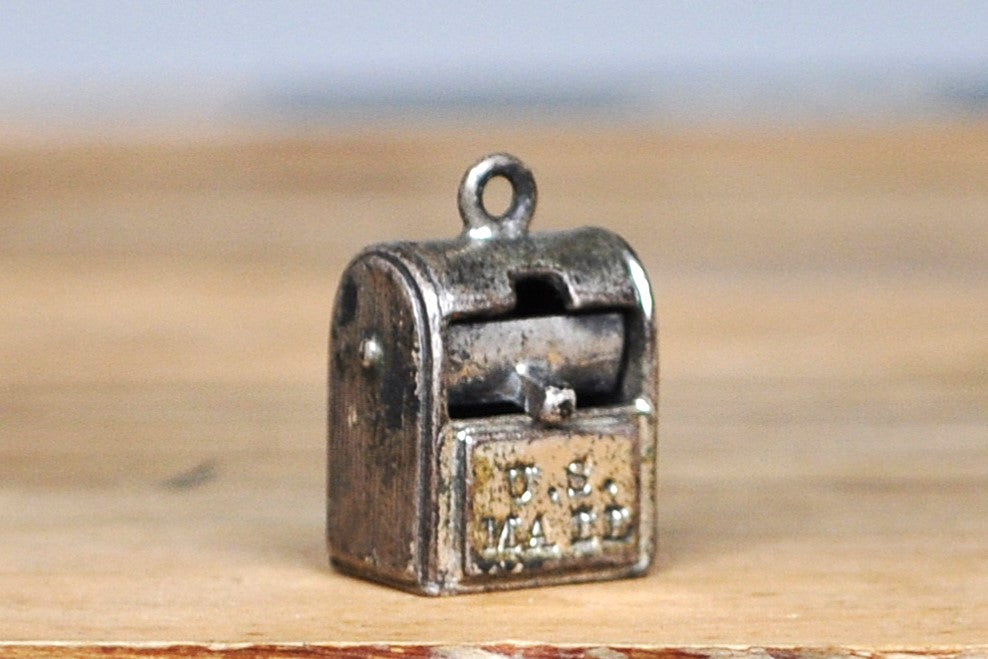 Vintage Sterling Silver U.S. Mailbox Charm - Collectible Vintage 925 Mailbox Charm - Sterling Silver Jewelry
